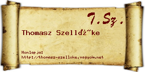Thomasz Szellőke névjegykártya